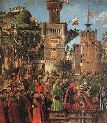 CARPACCIO, Vittore Departure of the Pilgrims (detail) sdf painting